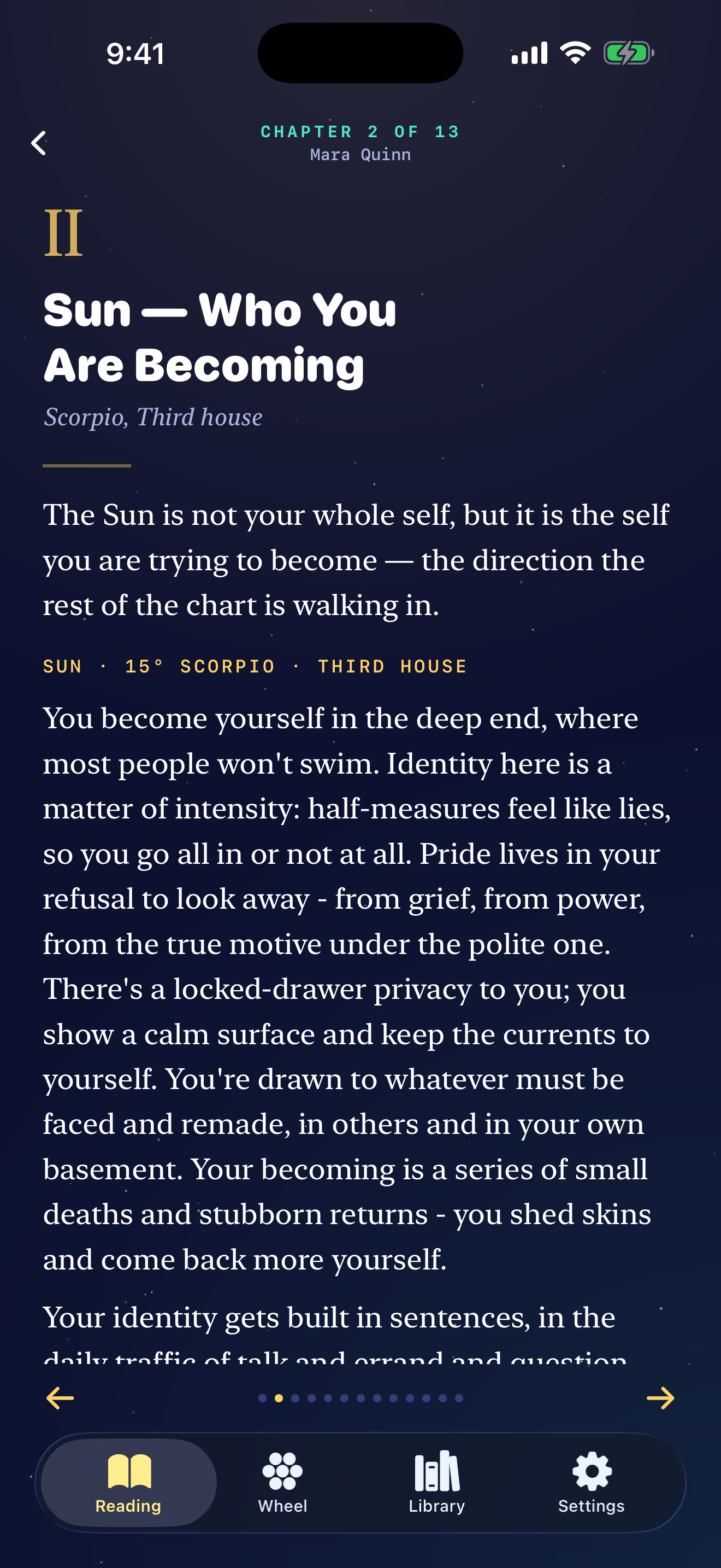 A typeset chapter of your Starborn reading